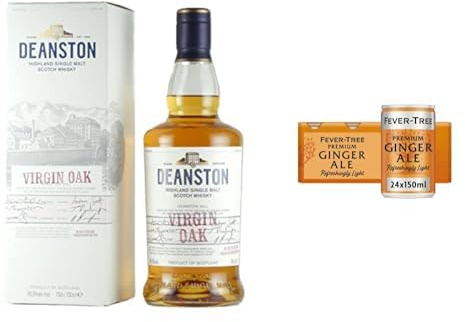 Deanston Virgin Oak Single Malt Scotch Whisky with Fever-Tree Refreshingly Light Ginger Ale