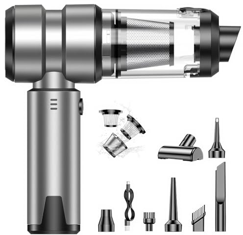 Autostaubsauger 4-in-1 Handstaubsauger Akku Kabellos, 16000Pa Bürstenloser Motor, 43Min Ultra-Lange Laufzeit ≤75dB Leise, Tragbarer Autostaubsauger für Tierhaare, Auto, Küche, PC, Sofa & Camping