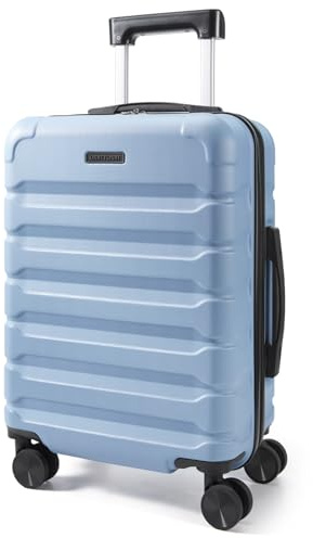 LIGHT FLIGHT Handgepäck Koffer Trolley, Erweiterbarer 55 x 38 x 22cm 360° | 33L-41L, ABS+PC, 3150g, 4 Doppel-Rollen Silent Spinner Rädern passend für (vor der Erweiterung) easyJet, Lufthansa, Condor