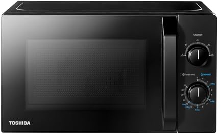 Toshiba MW2-MM20PE(BK) Microondas autónomas/microondas solo/20 l/700 W/5 niveles con práctica función de descongelación - Iluminación LED para interiores - Negro