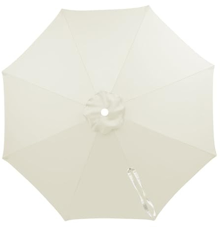 whalebee Toile De Rechange De Parasol Rond 2/2.3/2.7/3/4m Parasol Tissu De Rechange Pour 6, 8 Baleines Imperméable Protection UV Auvent De Remplacement Polyester Épaissi(White,2.8m - 8Ribs)
