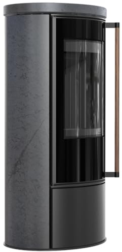 KRATKI ERIK Ø150 5,5 kW Keramikofen GRAFITE SATIN Deckel Griff aus Jatoba