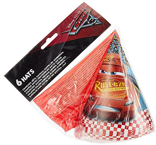 Procos 87803 - Partyhüte Cars, 6 Stück, Kindergeburtstag
