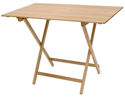 Klapptisch aus Holz, naturbelassen, 60 x 80 cm, für Camping, Garten, Haus