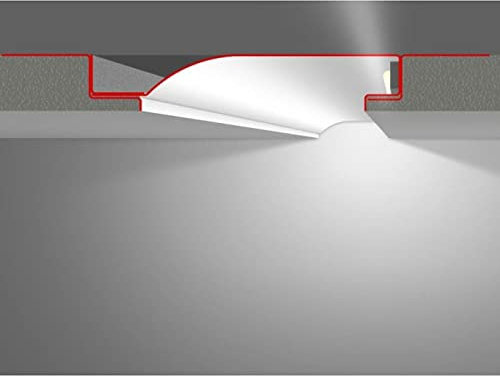 2m LED Profil du plâtre R10-F avec jambe d'observation à réflecteur Acier Feuille de zinc