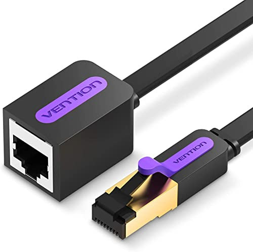 VENTION Cable de Extensión Ethernet CAT 7, 10 Gbps LAN Alargador Cable de Red, RJ45 Macho a Hembra Alargador Ethernet, para PC, Módem, Router, Compatible con Cat 5/5e/6/6a (2m)