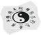 ABAKUHAUS Yin-Yang Platzmatten, Asianlism, Waschbare Stoff Esszimmer Küche Tischdekorations Digitaldruck, Weiß und Schwarz