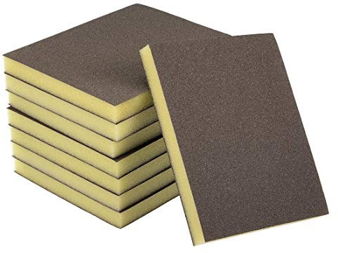 sourcing map Sanding Sponge Blocks 150-Grits Medium Grit Sand Block Pad for Kitchen Metal/Drywall/Wood 8pcs