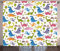 ABAKUHAUS Dino Rustikaler Vorhang, Dinosaurier niedlich bunt, Wohnzimmer Universalband Gardinen mit Schlaufen und Haken, 280 x 245 cm, Mehrfarbig