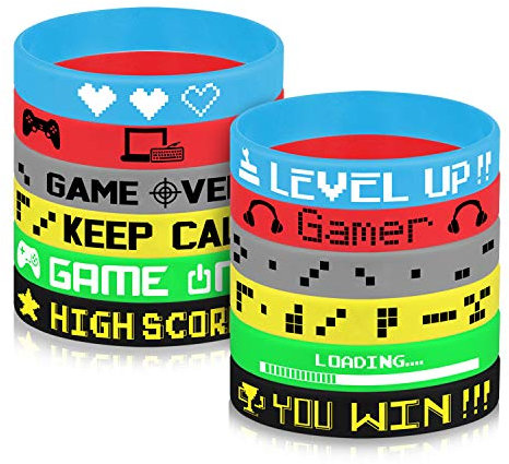 TUPARKA 36 Pcs Video Game Silicone Wristbands Game Party Supplies for Birthday Party Baby Shower Party Favors, 6 Styles