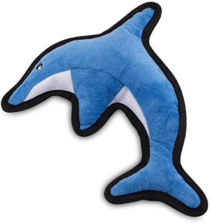 Beco Dolphin Friend Hundespielzeug, weich, quietschend, aus recycelten Materialien, doppelt genäht und geschichtet, Größe M, für alle Hunde- und Welpengrößen