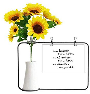 Beauty Gift Braver Stronger Smarter Zitat künstliche Sonnenblumen-Vasen Flasche Segen Karte