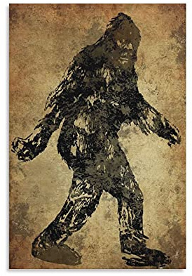 GNKIO Art Posters. Bigfoot Sasquatch, Portrait in Papyrus. Leinwand Kunst Poster und Wand Kunst Bild Druck Moderne Familie Schlafzimmer Dekor Poster 12x18inch(30x45cm)