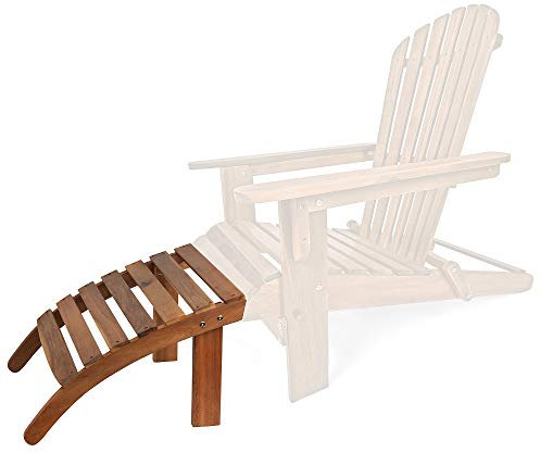 Casaria Repose-Pieds Adirondack résistant aux intempéries Bois d'acacia 160kg Chargeable Entretoises en Bois Jardin Chaise Longue Accessoire Balcon Terrasse Adapté Marron
