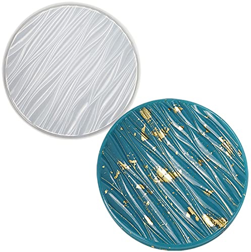 Yalulu Groß Runde Wellen Tablett Resin Silikonform, Obsttablett Epoxidharz Formen Harz Formen, Teetablett Resin Form Gießform für DIY Home Decoration