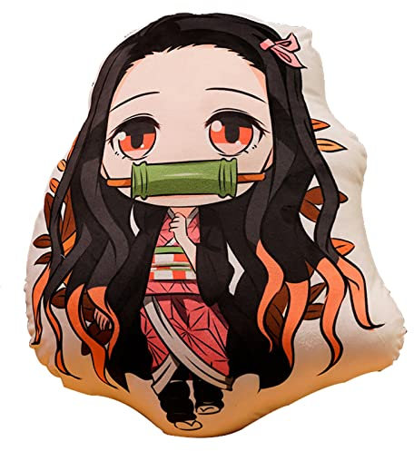 OUHZNUX Pillow Demon Slayer Blade Tanjiro Kissen My Wife Zenitsu Nezuko Butterfly Tolerance Zweidimensionales Lesekissen Plüsch Dekoratives Kissen Peripheres Stehkissen-45Cm