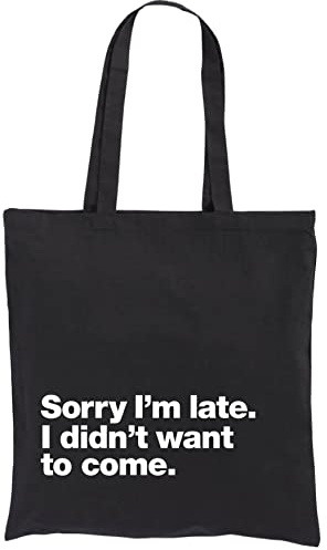 Artexia Borsa Shopper Donna Tote Bag Shopper Cotone The Tote Bag Borsa di Stoffa Borsa di Tela Divertente (Sorry I'm Late)
