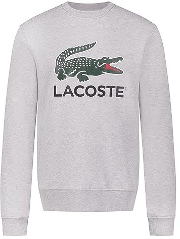 Lacoste Sh1281 Felpa, Argento Cina, M Uomo