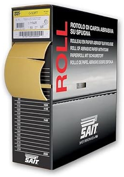 SAIT SAITAC RI-SOF 5G G-Soft Foam Pre-cut Rolls Soft Sanding Sheets 115mm x 25m Grit P150