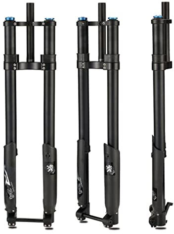 ZECHAO MTB Luft-Federgabel,160mm Federweg Stoßdämpfer Feder Vordergabel 26 27.5/29In Schulterkontrolle Doppelte Schulter Umkehrgabel Fahrrad Federgabel (Color : Black, Size : 26inch)