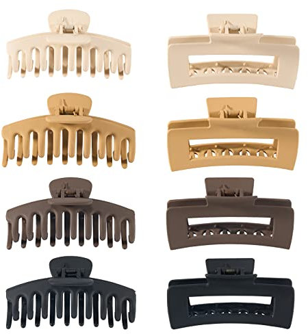 8 Pezzi Capelli Clip Artiglio, Fermaglio Capelli Donna Grande, Capell Spessi Lunghi Pinza Capelli Antiscivolo, Pinze per Capelli Donna Elegant Per Donne Ragazze