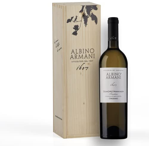 ALBINO ARMANI - Trentino GEWÜRZTRAMINER Tasting - Pack da 1 bottiglia in confezione di legno - Idea regalo vino bianco