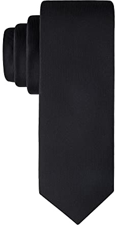 Calvin Klein Klassische schwarze einfarbige und gemusterte Krawatten für Herren, Schwarz Unison, Regulär