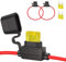 JatilEr Sicherungshalter Kfz Mini 14AWG 2 Stück, Kfz Auto Sicherungshalter Kupferkabel, Kfz Sicherungshalter mit 20A Kfz Sicherungen für Auto/Lkw/Motorrad/Boot