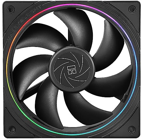 Thermalright TL-S12 CPU Fan 120mm Case Cooler Fan Comes With ARGB Lighting Effect,fine aperture light effect,PC PWM Silent Computer Fan With 1500RPM Speed, CPU Cooling fan Black