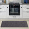 Paco Home Küchenteppich Küchenmatte Küchenläufer PVC rutschfest Teppich Läufer Für Küche Fußmatte Verschiedene Muster, Farbe:Schwarz 2, Größe:45x120 cm