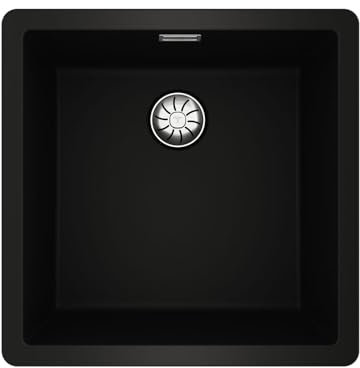 TEKA Fregadero Tegranite+ 1 Cubeta, Doble Instalación, Resistente a Impactos, No Poroso, Desagüe con Válvula, Profundidad 20cm, Mueble 50cm, Modelo Radea R10 40.40 M-TG