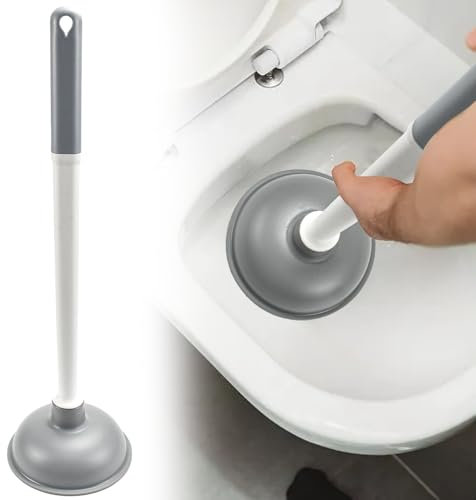 LANSKYLAN Desatascador de Inodoro 48cm Desatascador Universal para Desagües Desatascador Ventosa Desatascador de Fregadero Émbolo de Inodoro para Baño Cocina Fregadero Bañera (15cm de Diámetro)