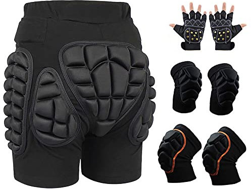 GAOSHI Protektorenhose Kinder Herren/Damen Schutzhose Gepolstert Snowboard Protektorhose Widerstand Atmungsaktive Sporthose Für Eislaufen Snowboarden Skaten Skifahren (Color : D1, Size : M)