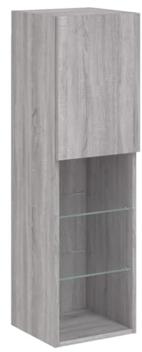 vidaXL TV-Schrank mit LED-Leuchten Grau Sonoma 30,5x30x102 cm