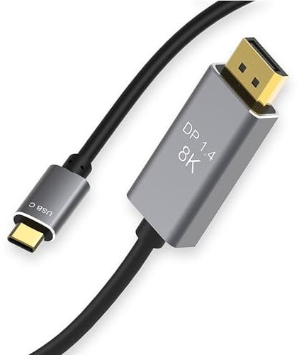 Reagle USB-C auf Displayport DP 8K 4K 144Hz Adapterkabel 1.8m Kabel USB C DP 7.1 und 5.1 Audio Thunderbolt mit MST Freesync Für Telefon Laptop Monitor