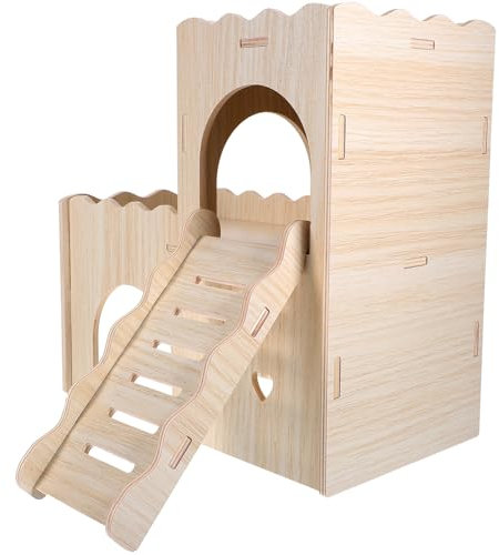 VILLFUL Meerschweinchenversteck Holz Hamsterhaus Etagen Hideout Dekorativ Für Guinea Pig Ratten Käfig Zubehör Spielzeug Versteck Für Schlafen Entspannen