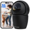 CZEview 3K/5MP Cámara Vigilancia WiFi Interior, 5/2.4GHz Camaras Vigilancia Domicilio, Camara para Perros y Mascotas, PTZ 355°, Visión Nocturna, Audio Bidireccional, Alexa (Negro)