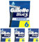 Gillette Blue3 Smooth Einwegrasierer Männer, 6 Rasierer mit 3-fach Klinge, um 40° beweglicher Schwenkkopf, Gleitstreifen mit ComfortGel-Technologie (Packung mit 4)