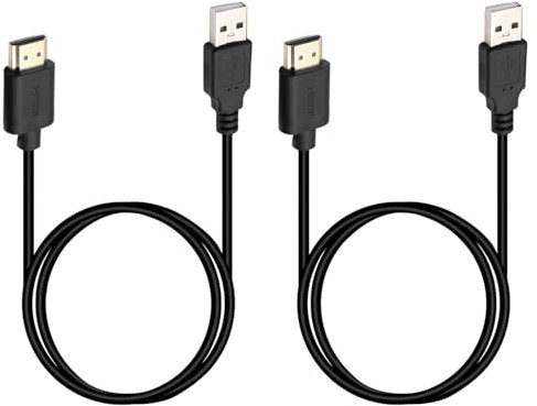 Câble USB 2.0 vers HDMI, 2PCS Adaptateur Mâle USB vers HDMI, avec Longueur 0,5 m de Câble de Charge, Connecteurs Plaqués, Blindage Anti-Interférences, Convertisseur pour HDTV, Lecteur DVD