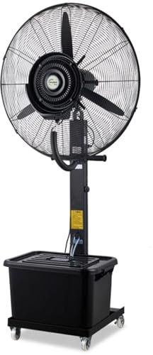 Standventilator mit Wasserkühlung Kühlung und Befeuchtung Einstellbares Spray 3 Geschwindigkeiten 90°-Schwingung Geeignet für Fabrik, Außenbereich (Size : A)