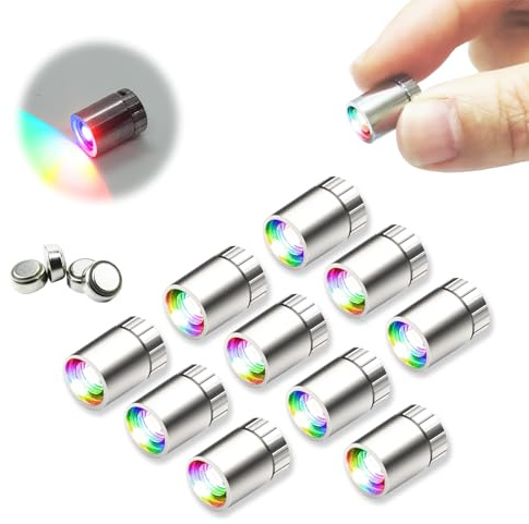 10 luci LED in miniatura per artigianato/fai da te, luci in miniatura alimentate a batteria per casa delle bambole/blocchi di costruzione giocattolo (Cambiamento multicolore)