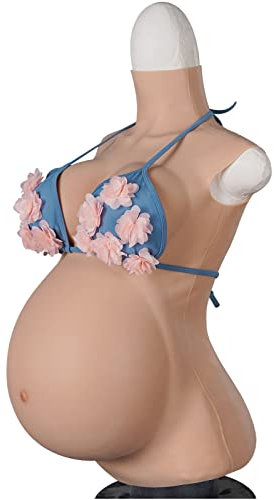 Ventre de Grossesse en Silicone,Plaque de Poitrine Artificielle,Simulation du Ventre de Femme Enceinte,avec Coton rempli pour Acteur de Cosplay