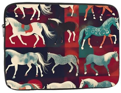 Laptoptasche mit verschiedenen Arten von Pferden, stilvoll, wasserabweisend, Laptoptasche für Männer und Frauen