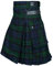 BaronHong Tartan Utility Kilts für Herren, Tartan Kilt mit Riemen und großen Cargotaschen (grün (Leder), L)