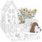 Papierdrachen DIY-Anzuchtset Frühlingsgarten – zum Bemalen – Sonnenblumen & Vergissmeinnicht – nachhaltiges Geschenk – Gartenhaus mit Cutouts & torffreier Anzuchterde
