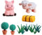 Toyhood 13pcs Farm Animal Cake Decoration, 3D Sheep Pig Leave Tree Animal Birthday Cake Topper, Happy Birthday Cake Toppers Decorations, for Birthday Baby Shower Boys Girls Party Decor