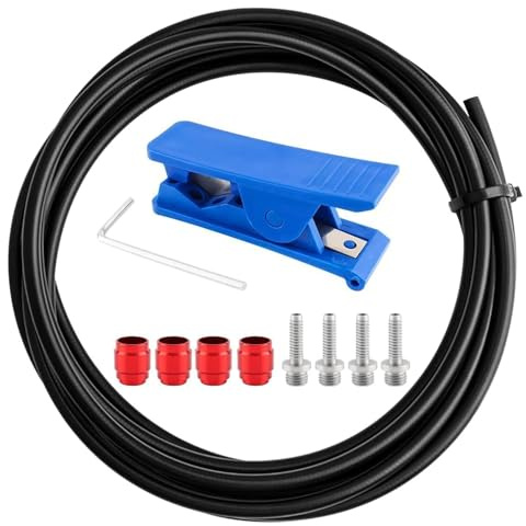 HAFRILY 300cm Bike Hydraulic Brake Hose and Bike Brake Olive Connecting Insert Kit for SRAM AVID System Included 4 Bike Brake Olive and 4 Connecting Insert and Blue Brake Hose Cutter