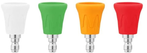 Tiardey 4pcs High Pressure Washer Nozzle Protectors Stainless Steel Washer Nozzle Tip Set Comes With Rubber Protective Caps With 1/4 Quick Connect Hole Diameter 1.4mm