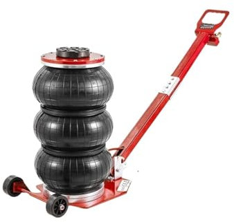 wagenheber Auto Pneumatischer Wagenheber, 3 Tonnen/5 Tonnen, dreifacher Beutel-Luftheber, Schnellhub, robuste Auto-Reparaturwagenheber hebebühne Auto(3T Adjustable red)