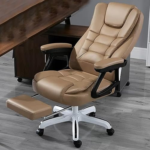 Ergonomischer beheizter Computerstuhl mit Fußstütze, Lendenkissen und Drehgelenk, bequemer Arbeitsstuhl für Büroarbeit